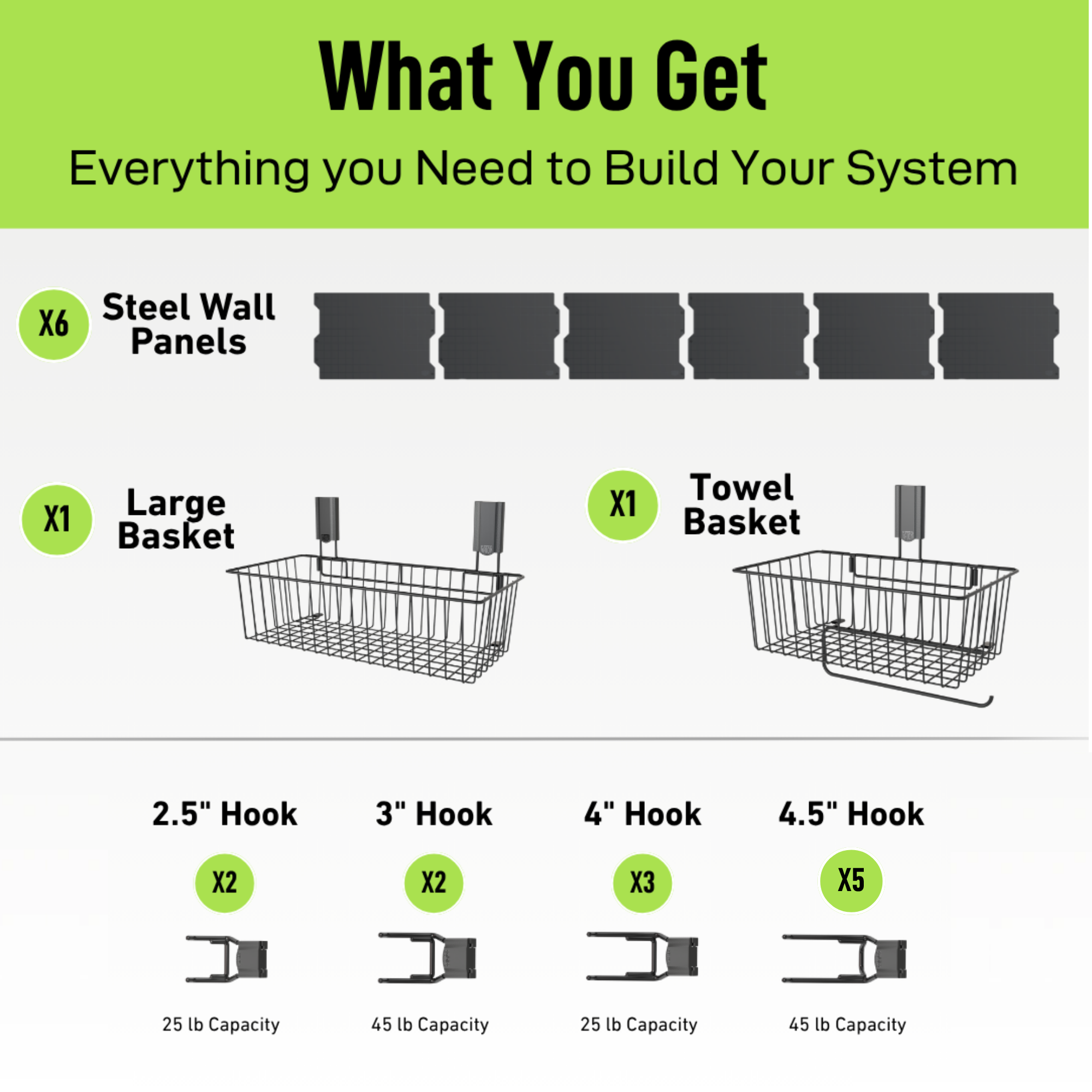 100" Magnetic Wall Storage System Kit