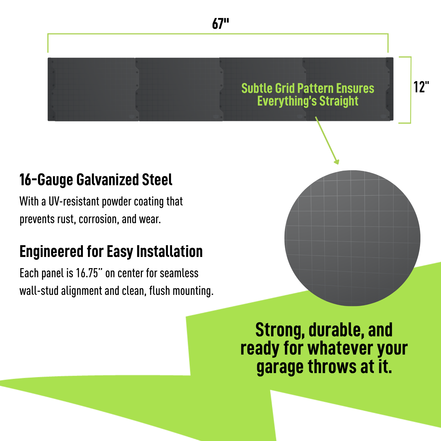 67" Magnetic Wall Storage System Kit