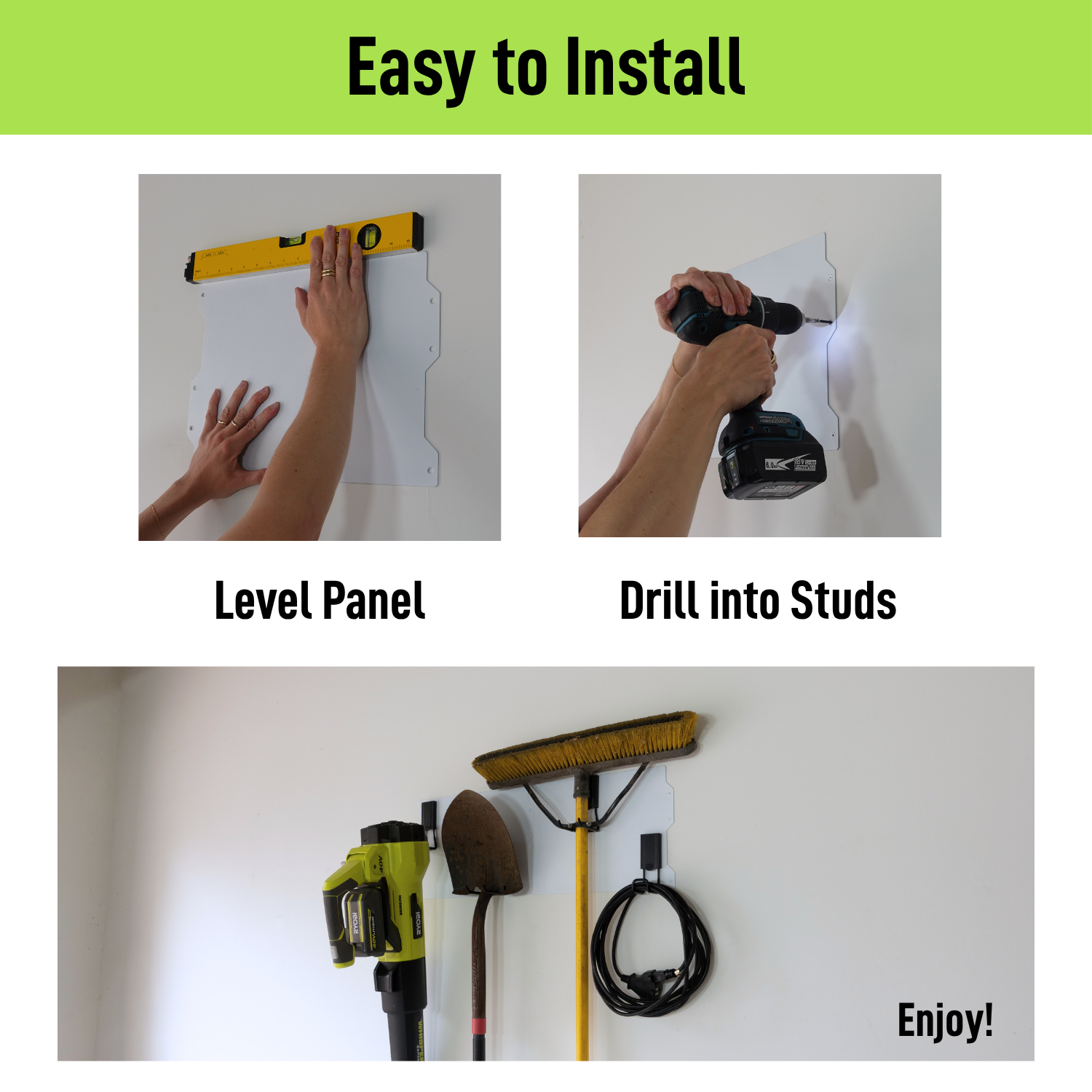 34" Magnetic Wall Storage System Kit