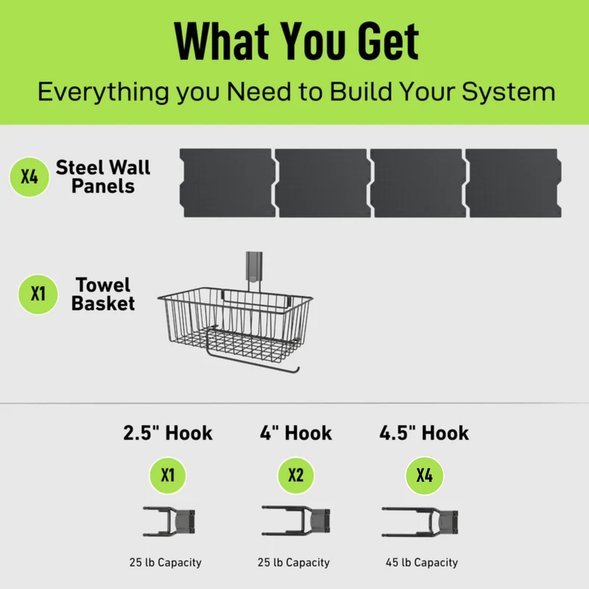 67" Magnetic Wall Storage System Kit