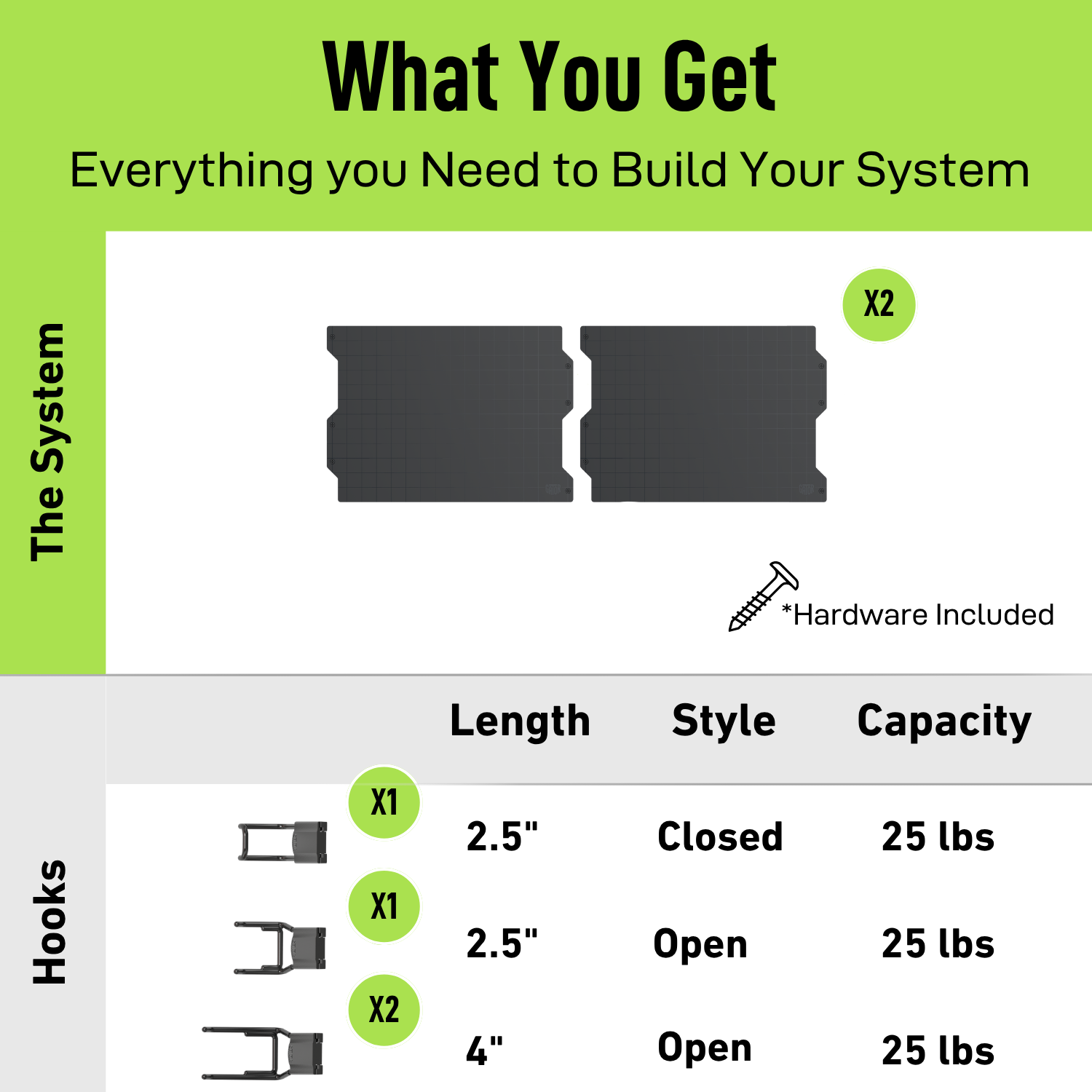 34" Magnetic Wall Storage System Kit