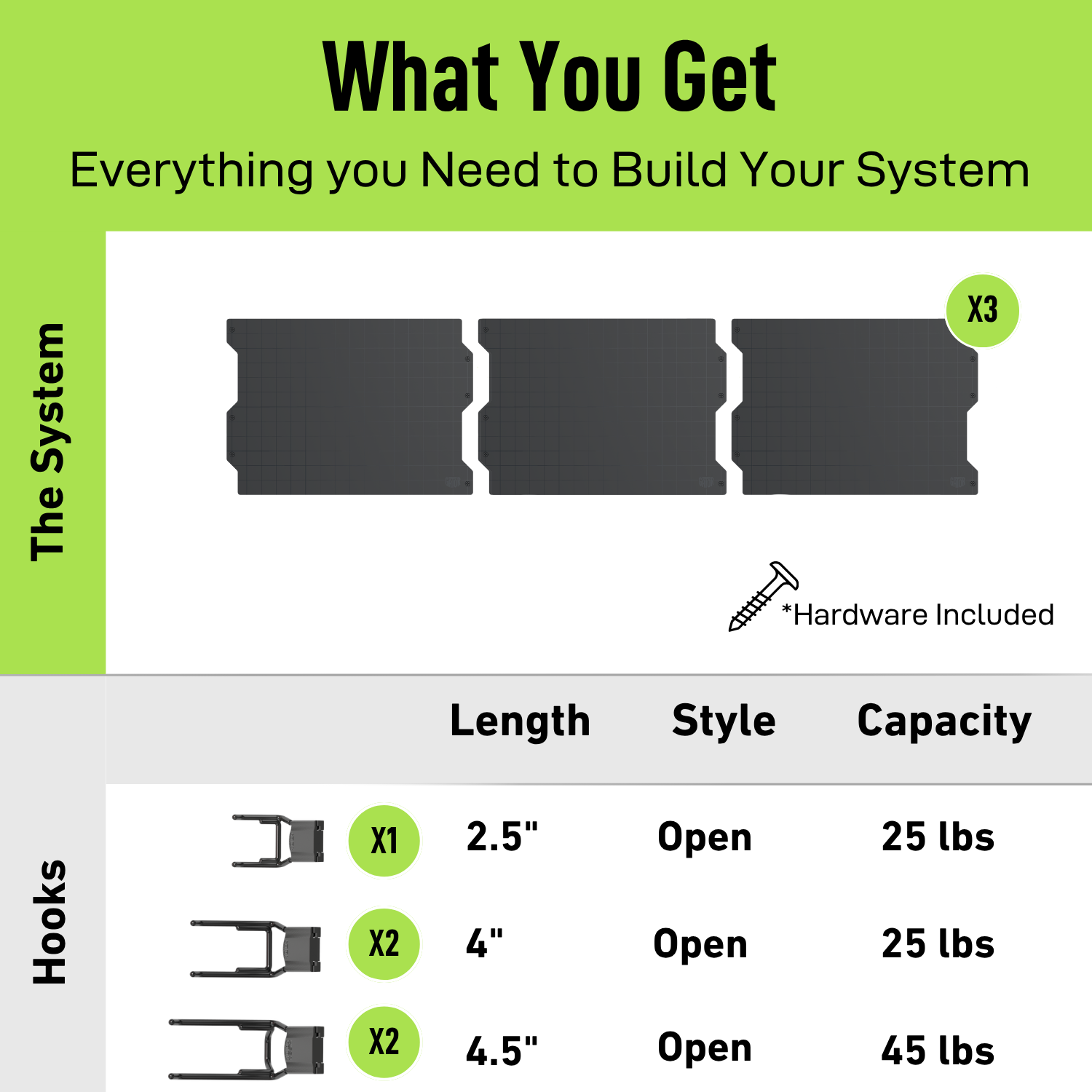 50" Magnetic Wall Storage System Kit
